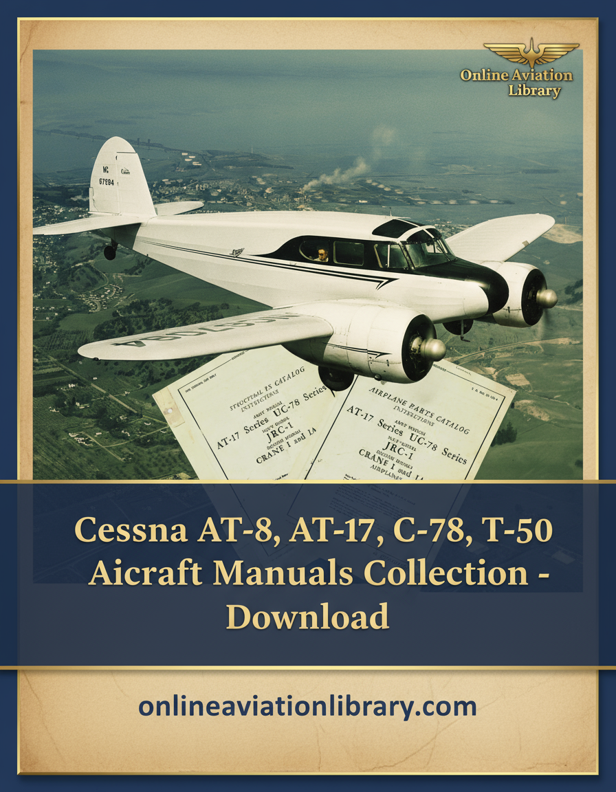 Cessna AT-8, AT-17, C-78, JRC, T-50 Aircraft Manuals Collection Banner