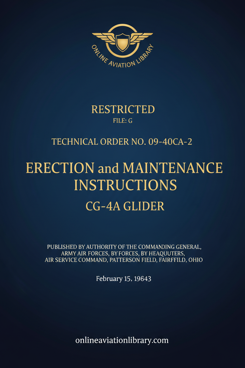 CG-4A Erection and Maintenance Instructions Cover Page