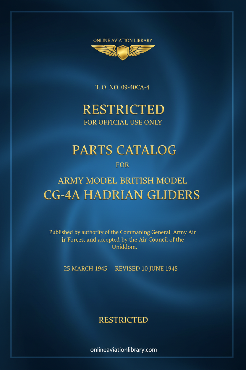 CG-4A Hadrian Parts Catalog Cover Page