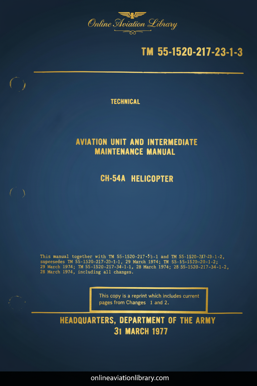 CH-54A Aviation Unit and Intermediate Maintenance Manual Cover Page