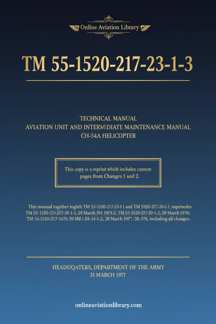 CH-54A Aviation Unit and Intermediate Maintenance Manual Cover Page