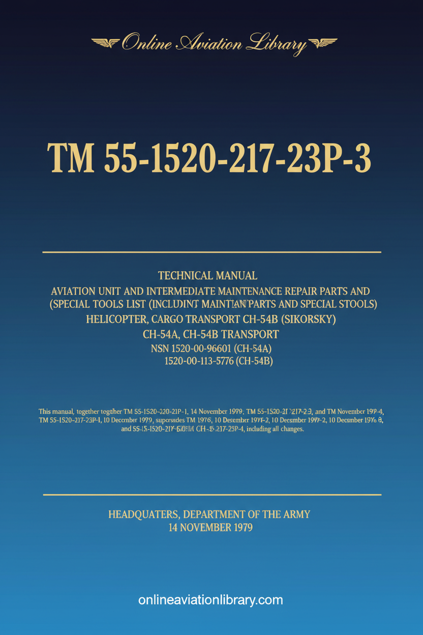 CH-54A/CH-54B Aviation Unit Repair Parts and Special Tools List Cover Page