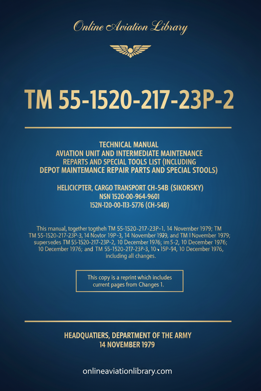 CH-54A/CH-54B Aviation Unit Repair Parts and Special Tools List Cover Page