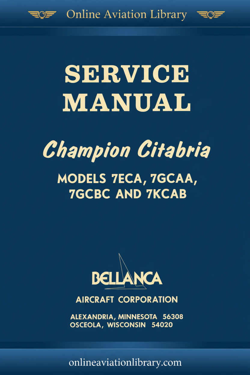 Citabria Service Manual Cover - Blue Background