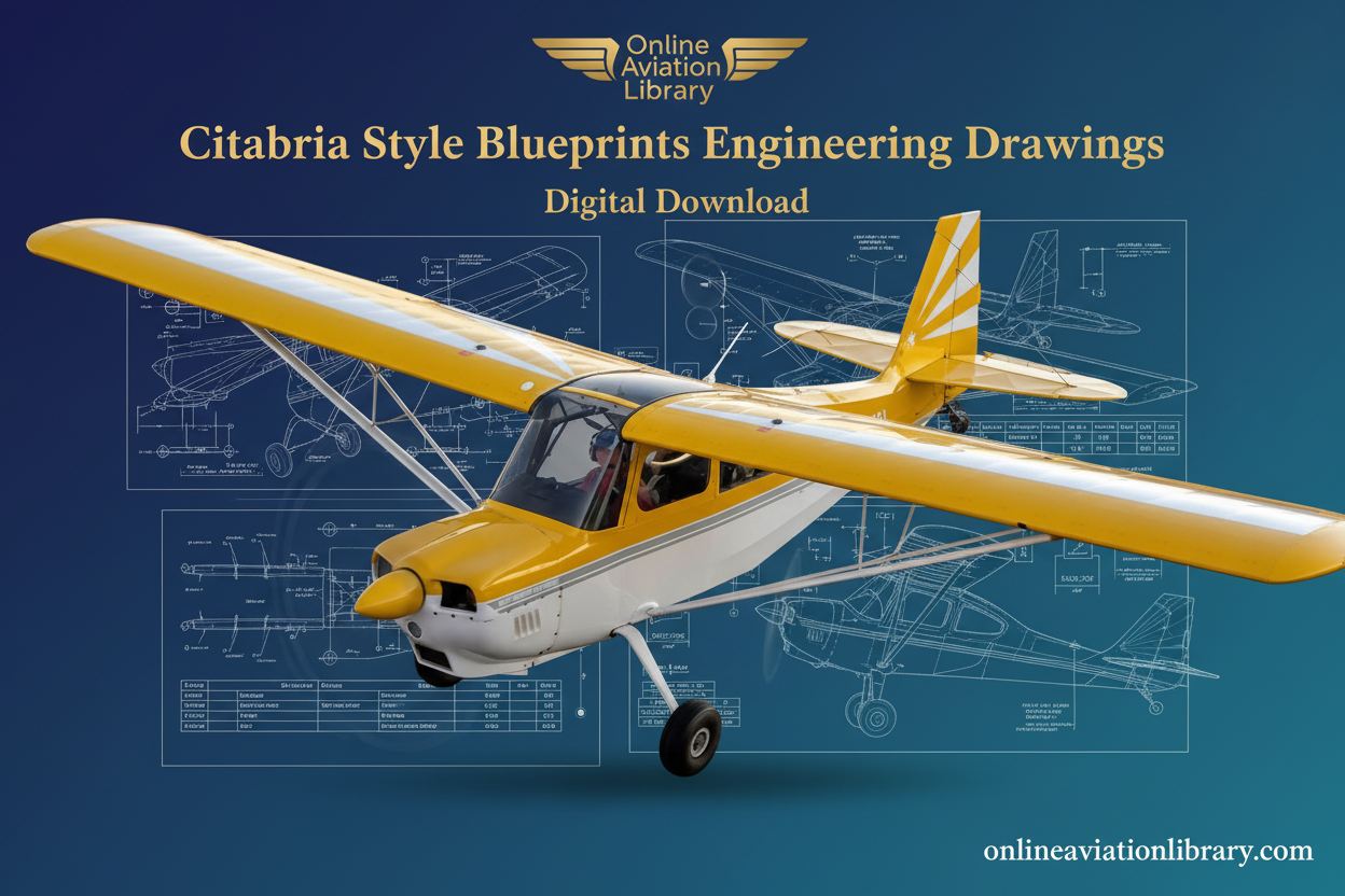 Citabria Style Blueprints Engineering Drawings - Yellow