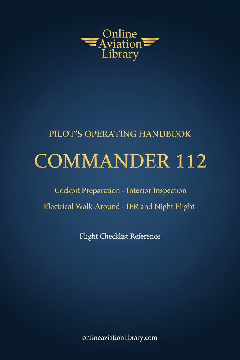 Commander 112 Pilot's Operating Handbook Cover Page
