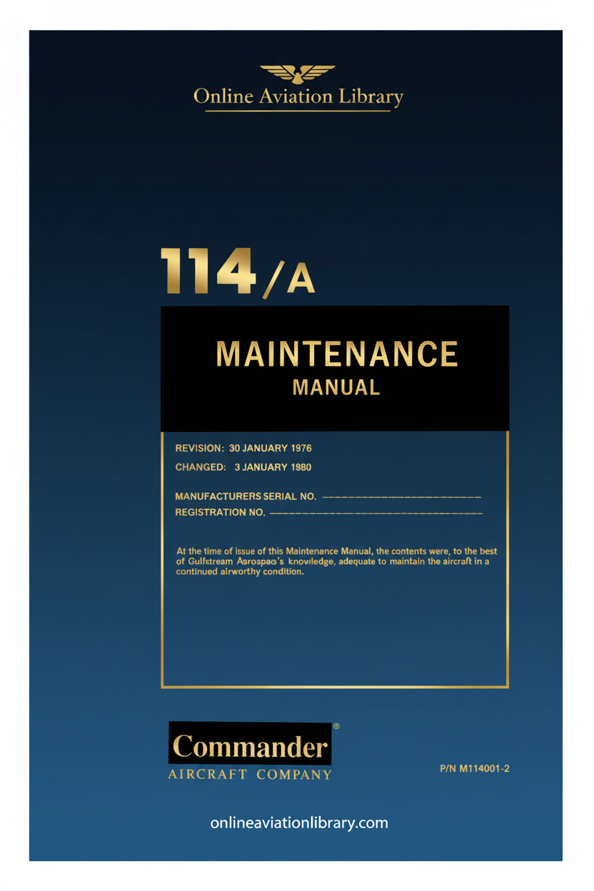 Commander 114/A Maintenance Manual Cover Page