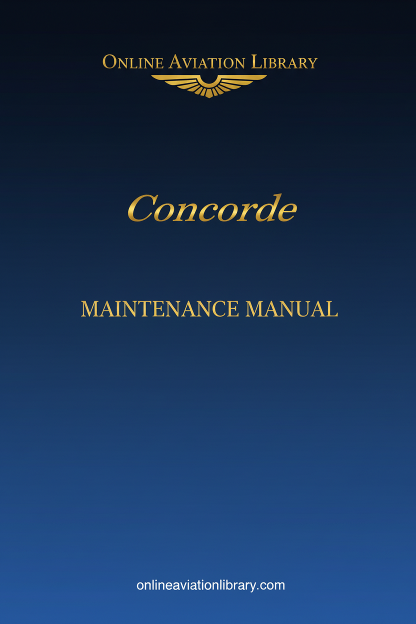Concorde Maintenance Manual Standard Cover Page