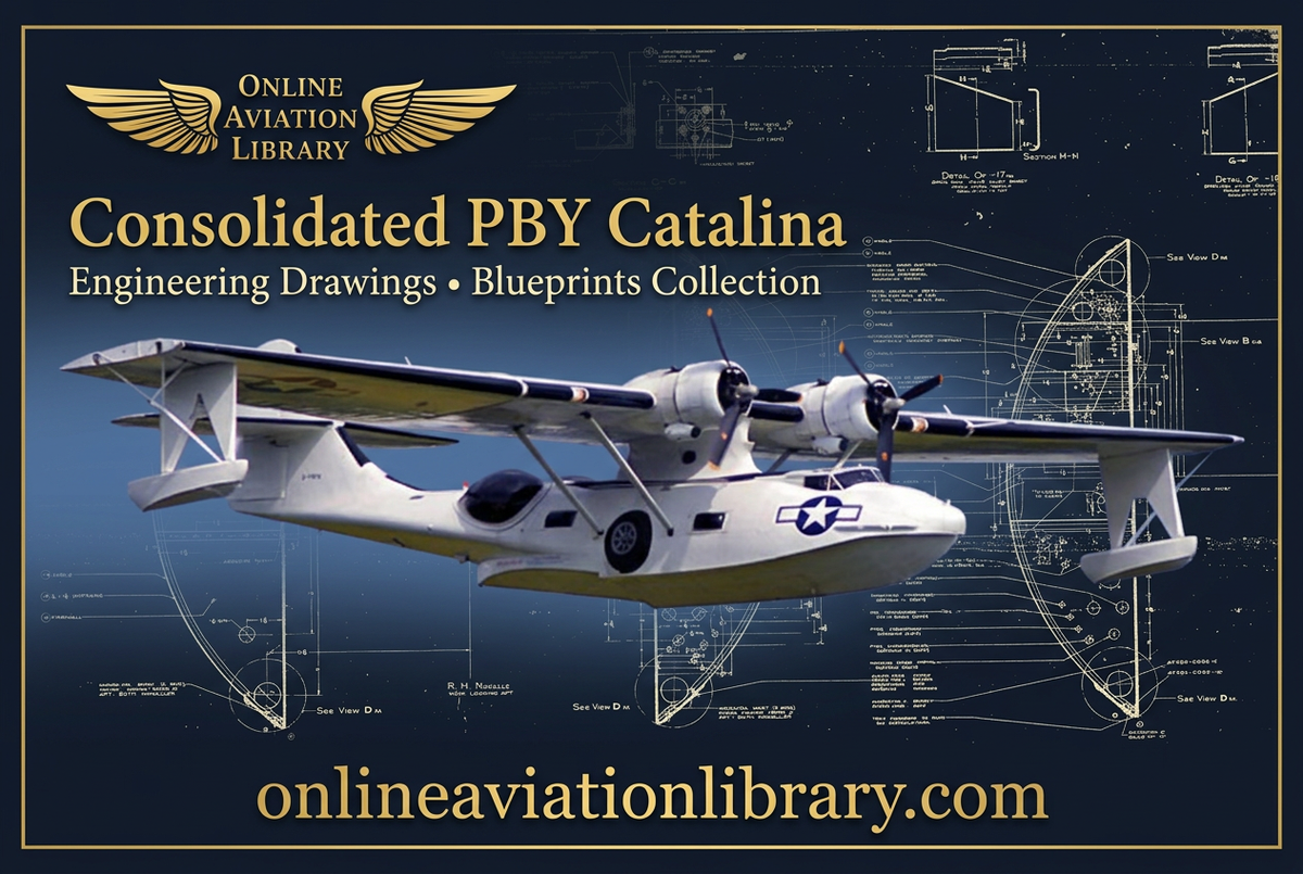 Consolidated PBY Catalina photo and engineering drawing banner