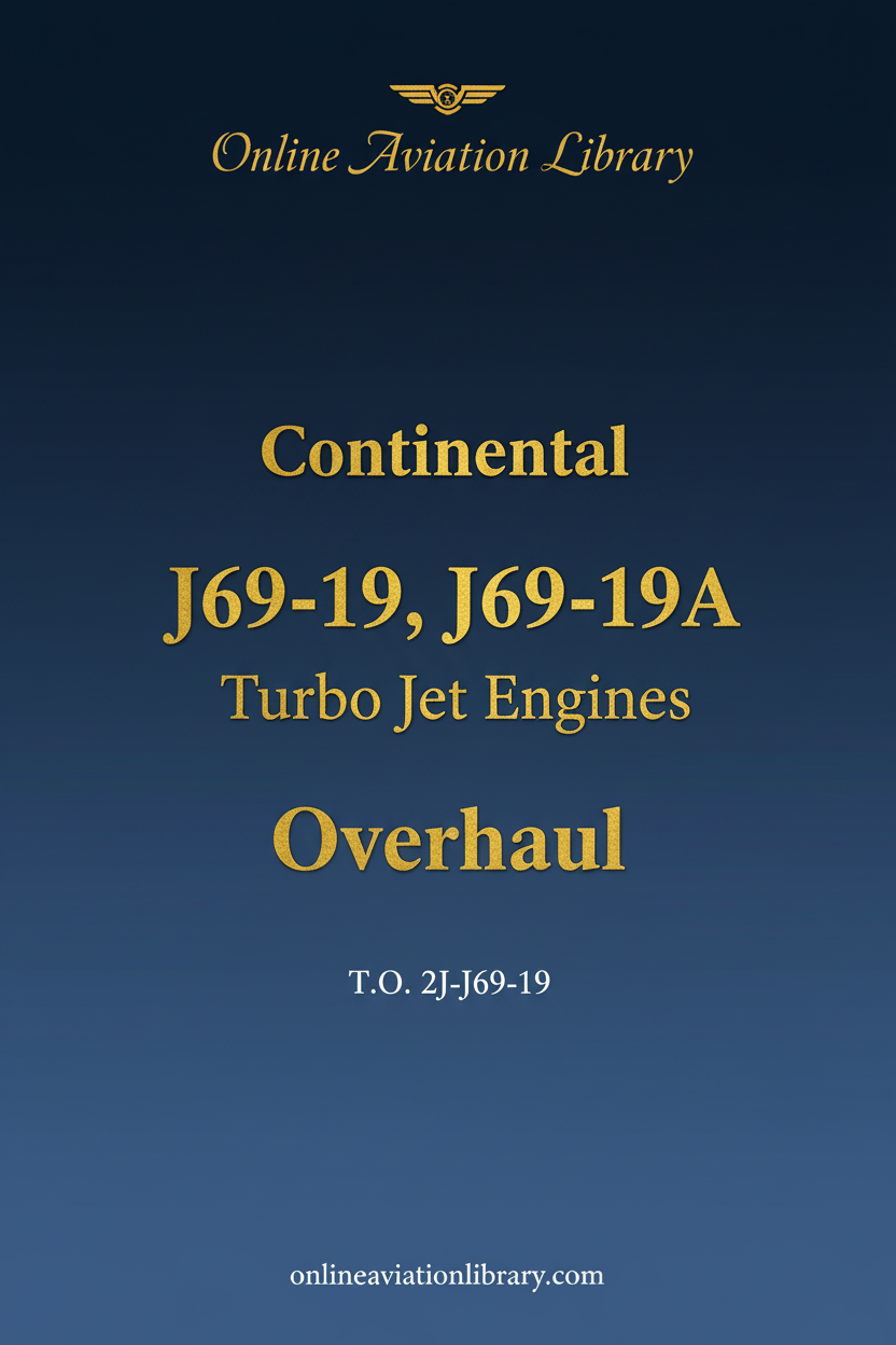 Continental J69-19 Overhaul Manual Cover