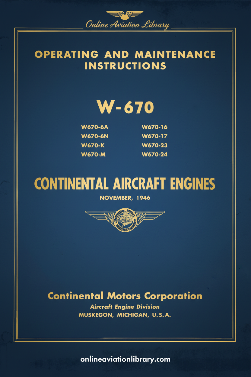 Continental W-670 Cover Page