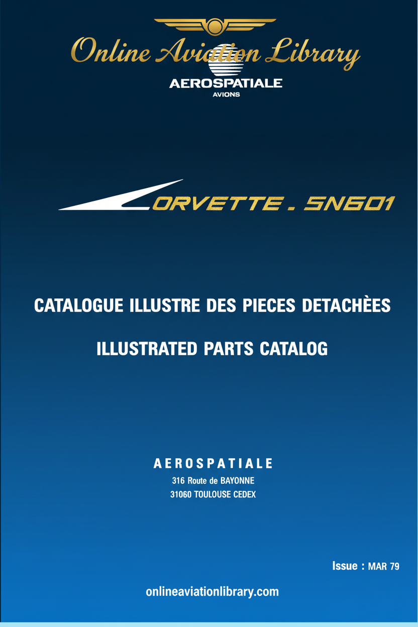 Corvette SN601 Illustrated Parts Catalog Standard Cover Page
