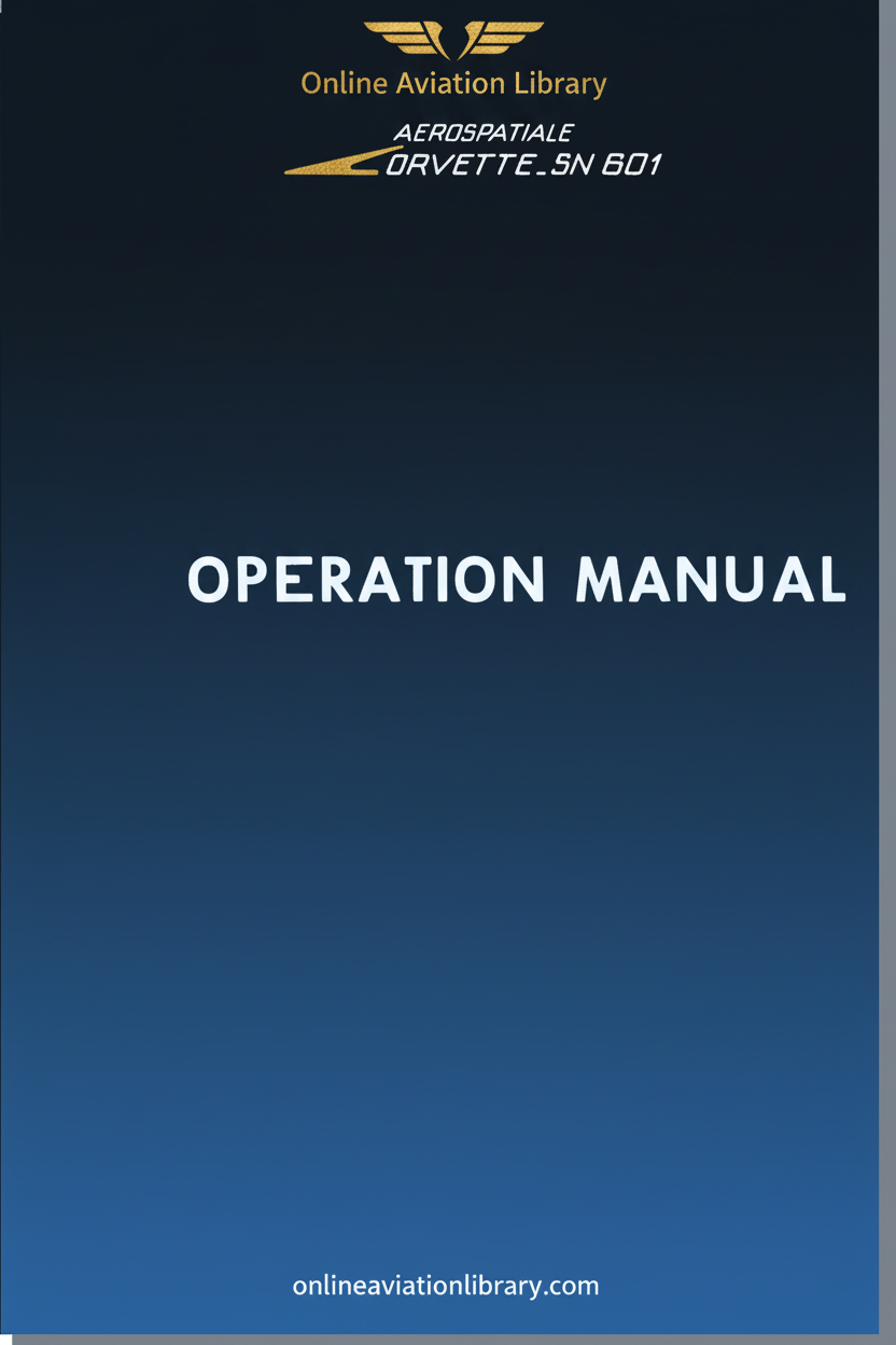 Corvette SN601 Operation Manual Standard Cover Page