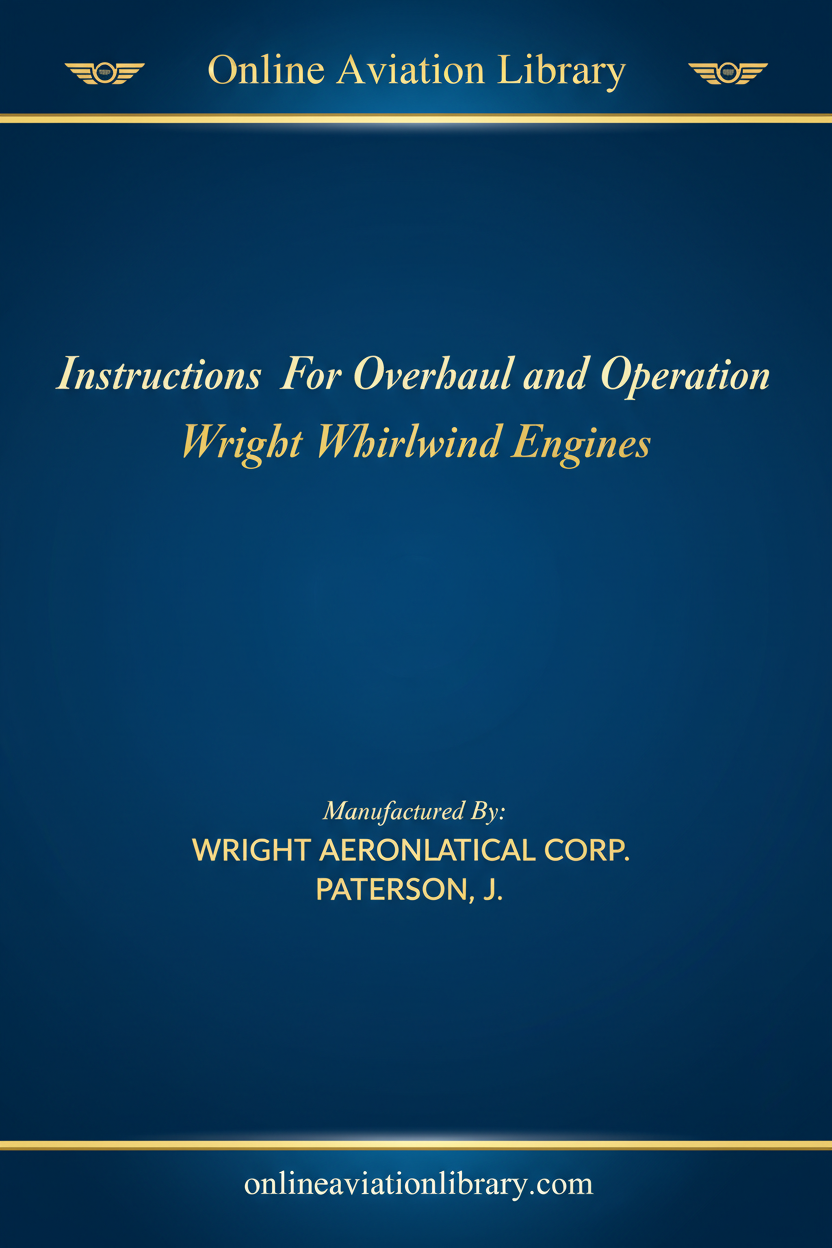 Cover 1 - Instructions For Overhaul and Operation