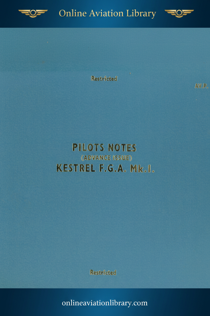 Cover 1 - Pilot's Notes Advance Issue