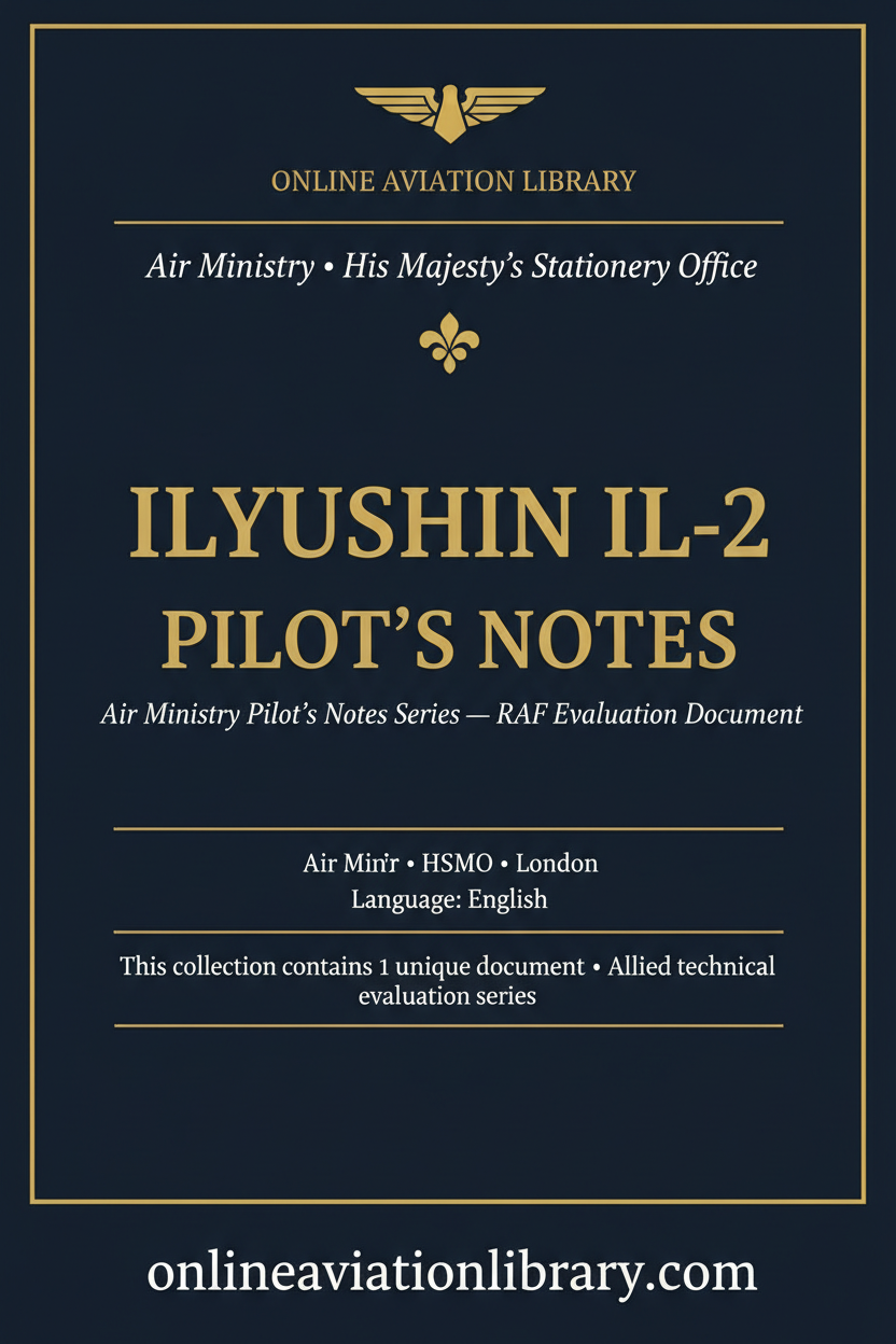 Cover 14 — IL-2 Pilot's Notes · Air Ministry