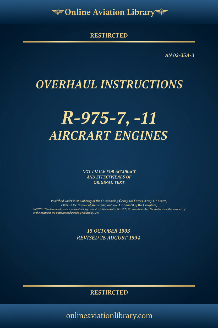 Cover 17 Redo - R-975-7-11 Overhaul Instructions AN 02-35A-3 RESTRICTED