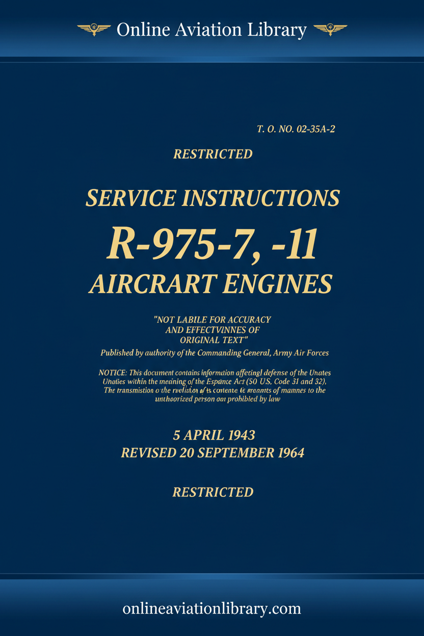 Cover 19 - R-975-7-11 Service Instructions T.O. 02-35A-2
