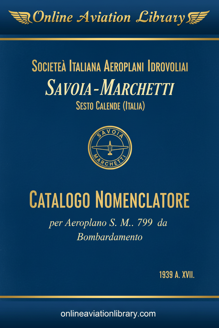 Cover 2 - SIAI Savoia-Marchetti Catalogo Nomenclatore 1939