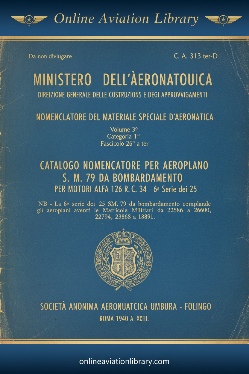 Cover 3 - C.A. 313 ter-D Aeronautica Umbra Foligno 1940