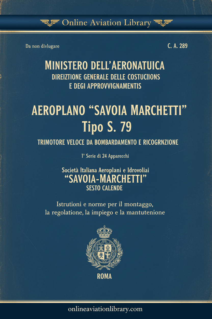 Cover 5 - C.A. 289 Istruzioni Montaggio Manutenzione SM.79