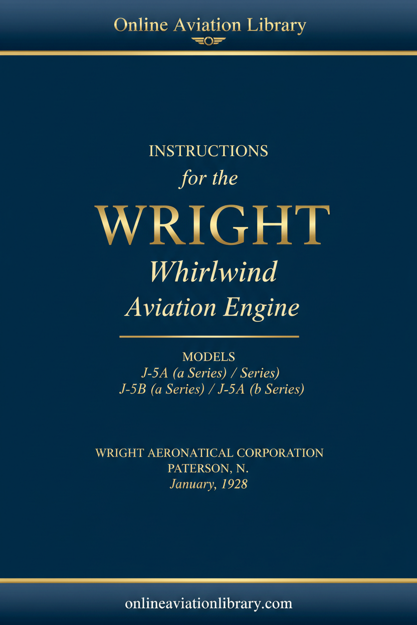 Cover 5 - J-5 IIM Instructions January 1928