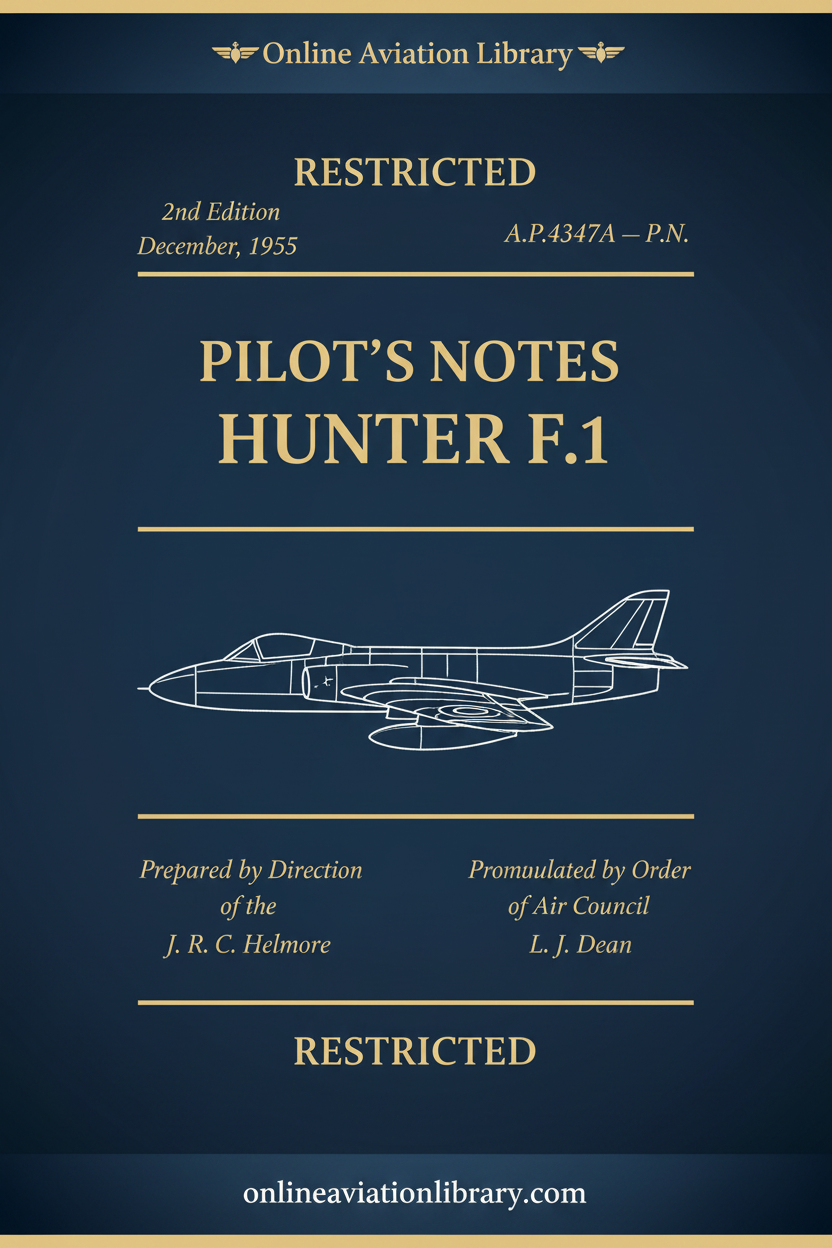 Cover - Hunter F.1 Pilot's Notes