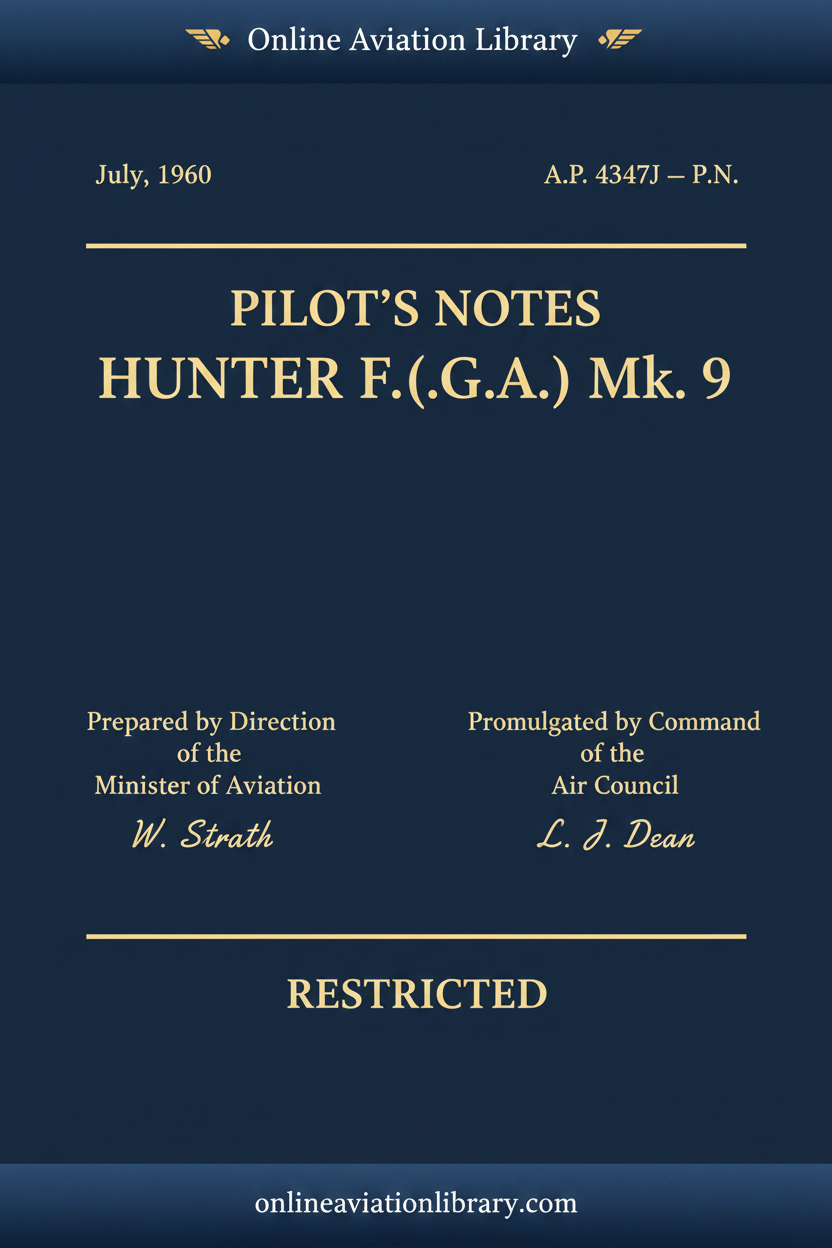 Cover - Hunter F.(G.A.) Mk.9 Pilot's Notes