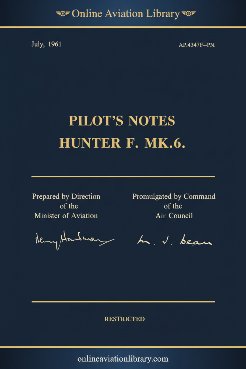 Cover - Hunter F. MK.6 Pilot's Notes