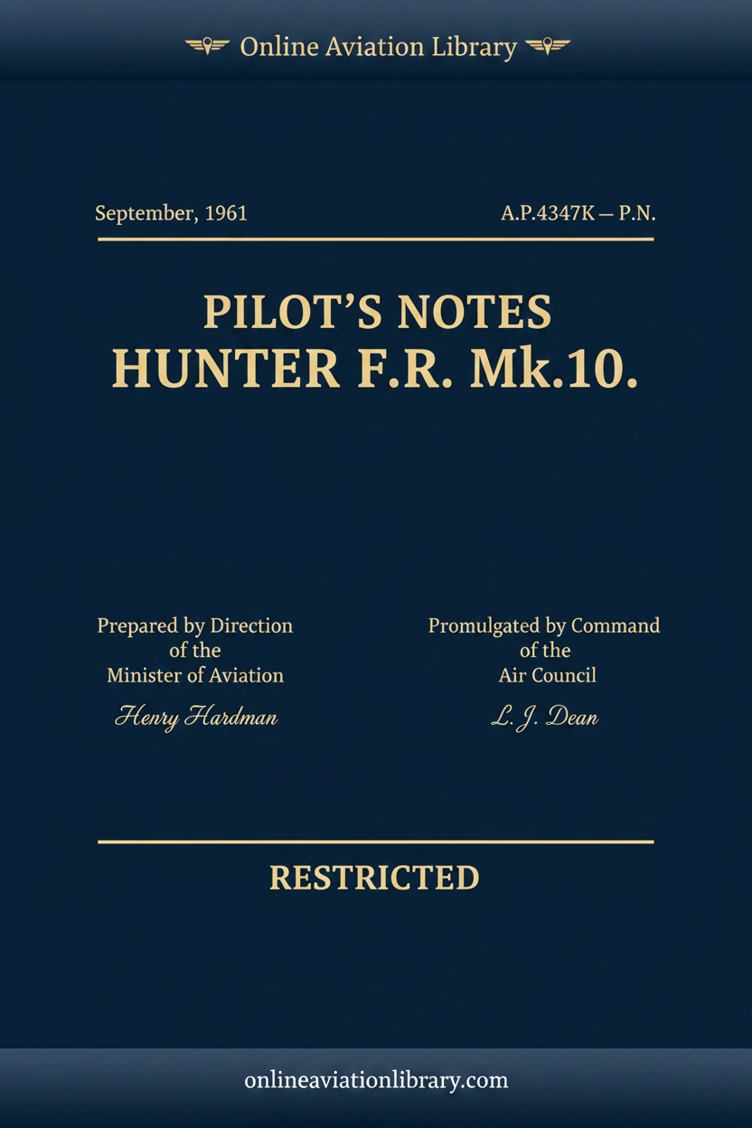 Cover - Hunter F.R. Mk.10 Pilot's Notes