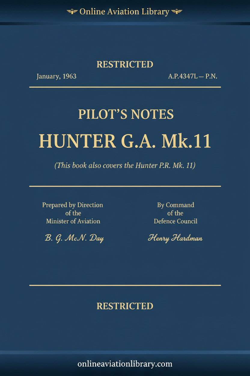 Cover - Hunter G.A. Mk.11 Pilot's Notes