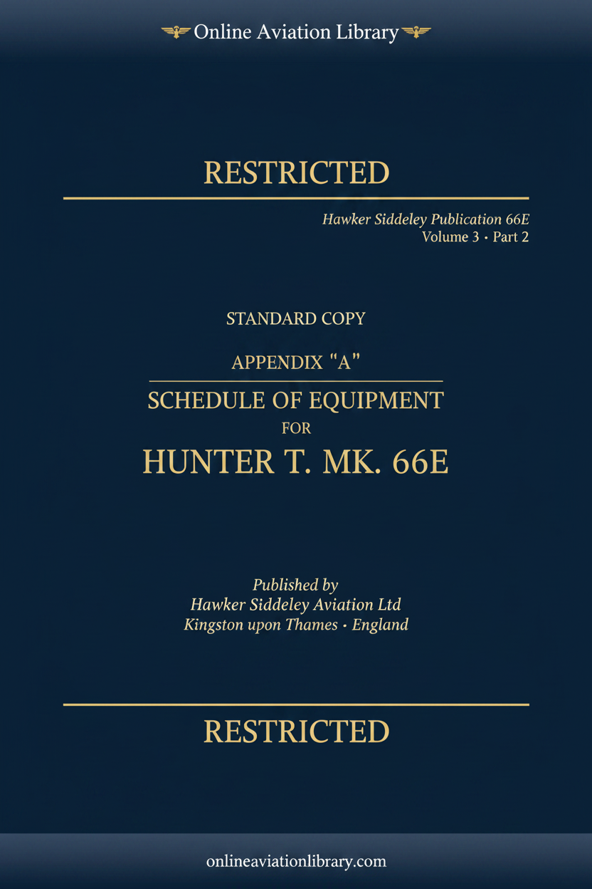 Cover - Hunter T Mk.66E Schedule of Equipment