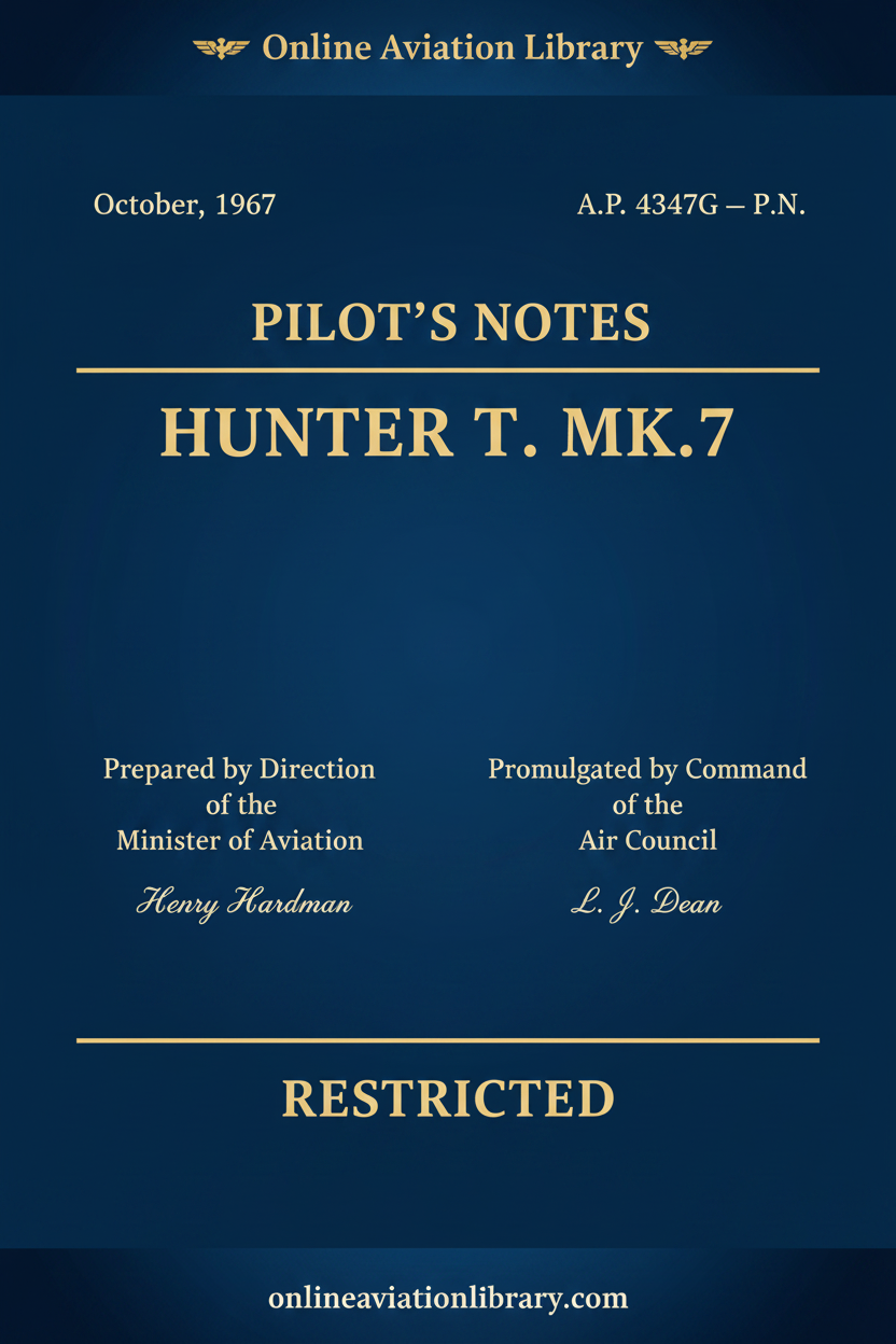 Cover - Hunter T. MK.7 Pilot's Notes 1967