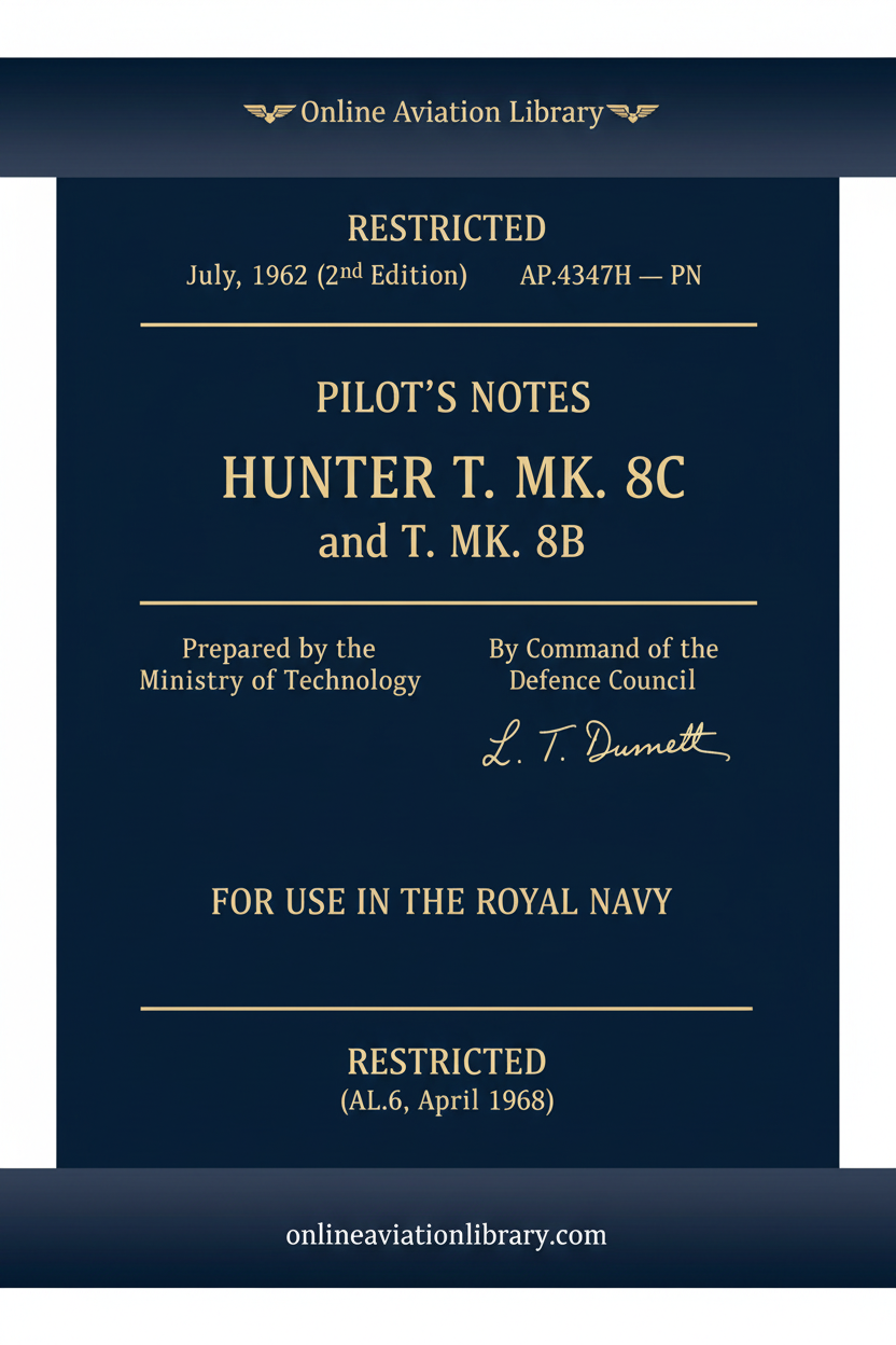 Cover - Hunter T. MK. 8C and 8B Pilot's Notes