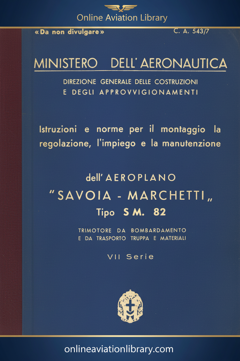 Cover - Manuale Istruzioni SM82 1940 7a Serie