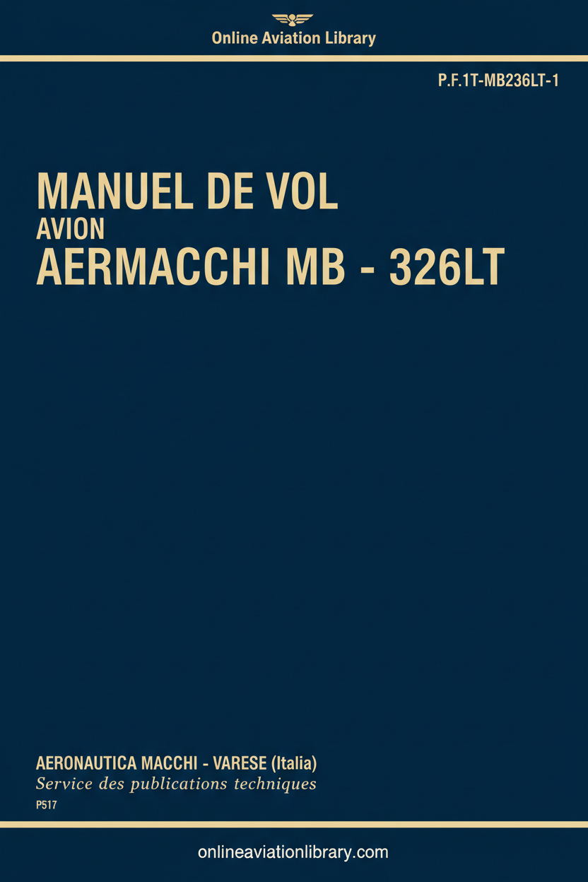 Cover Page 1 – Aermacchi MB-326LT Manuel de Vol