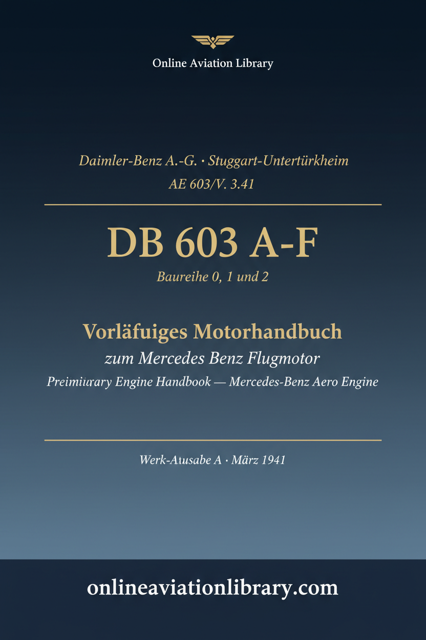 Cover Page 17 — Vorläufiges Motorhandbuch DB 603 A-F 1941