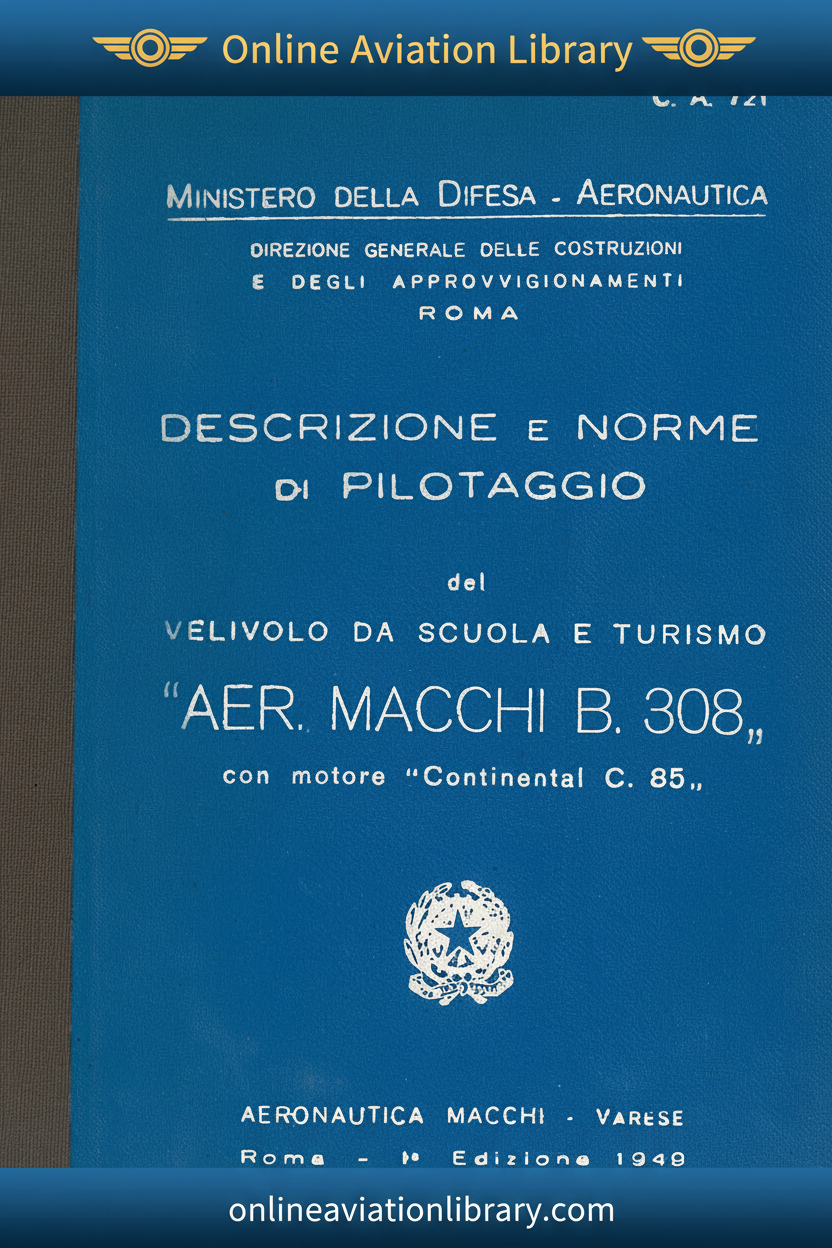 Cover Page 2 - Aermacchi MB-308 Descrizione e Norme di Pilotaggio