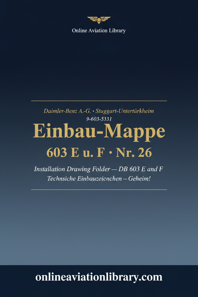 Cover Page 21 — Einbau-Mappe 603 E u. F