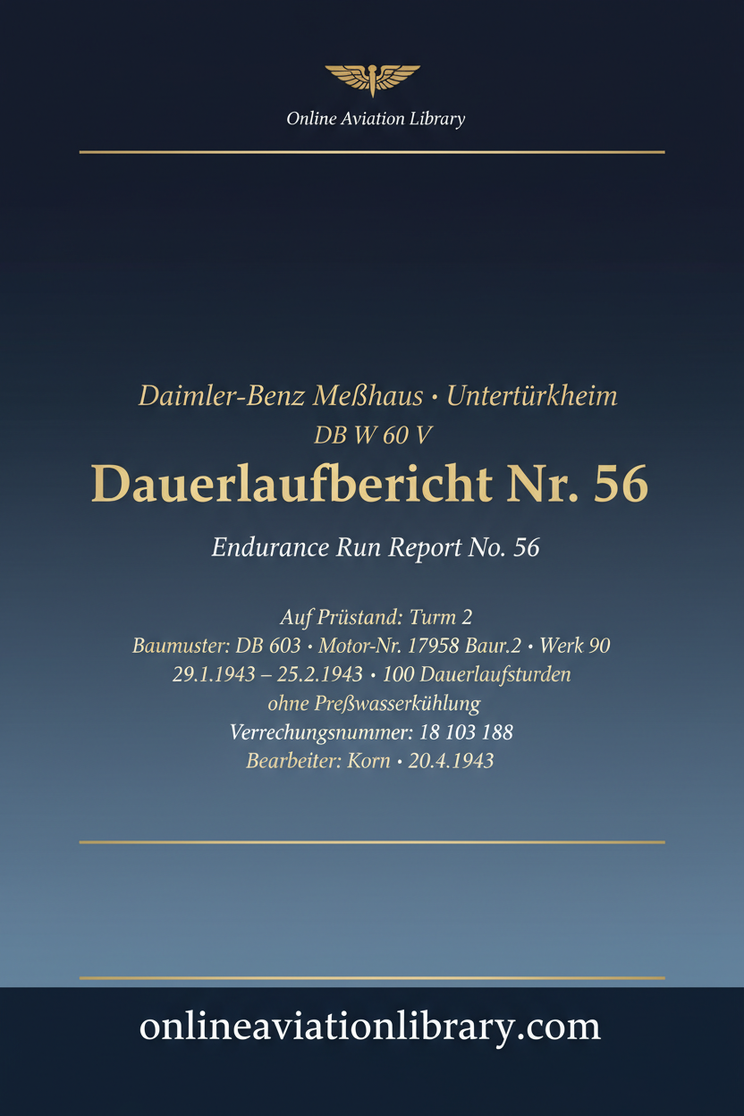 Cover Page 4 — Dauerlaufbericht Nr. 56