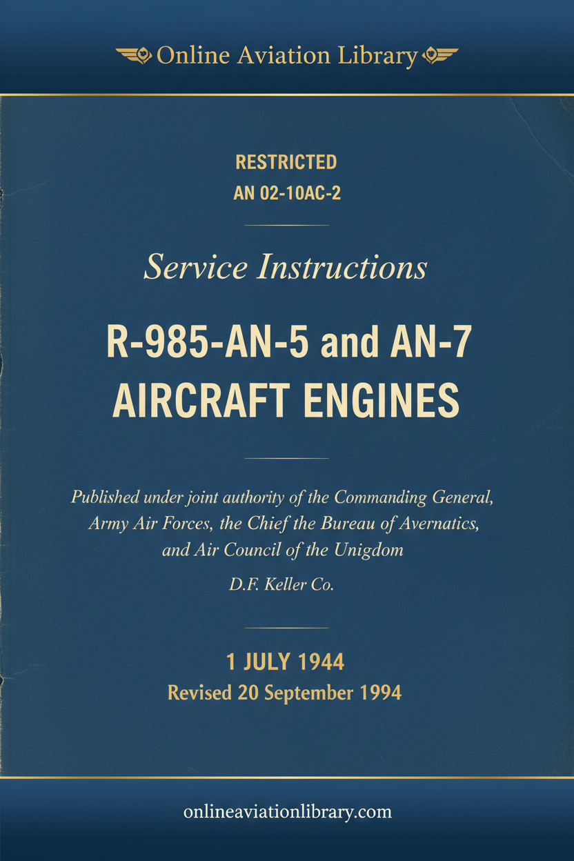 Cover Page — AN 02-10AC-2 — Service Instructions — Jul 1944 / Rev Sep 1944