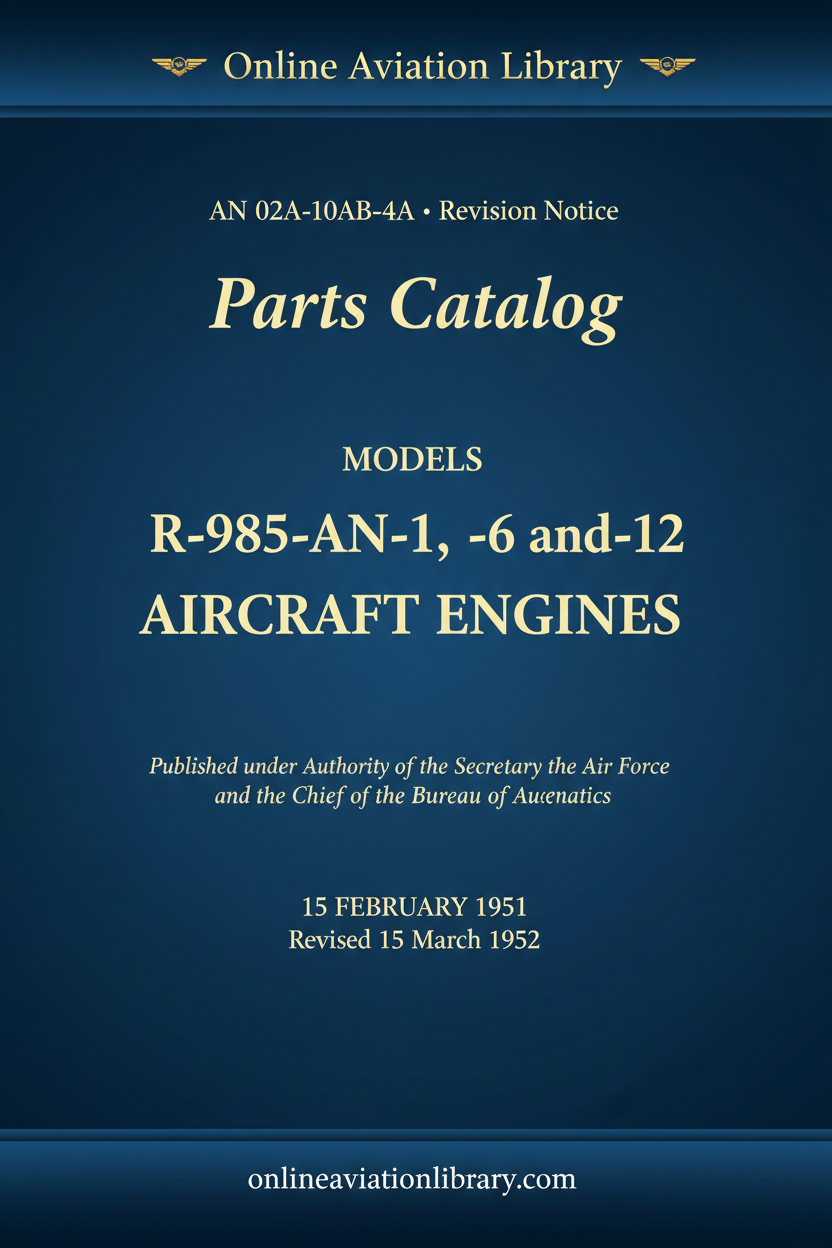 Cover Page — AN 02A-10AB-4A — Parts Catalog — AN-1, -3, -6, -12