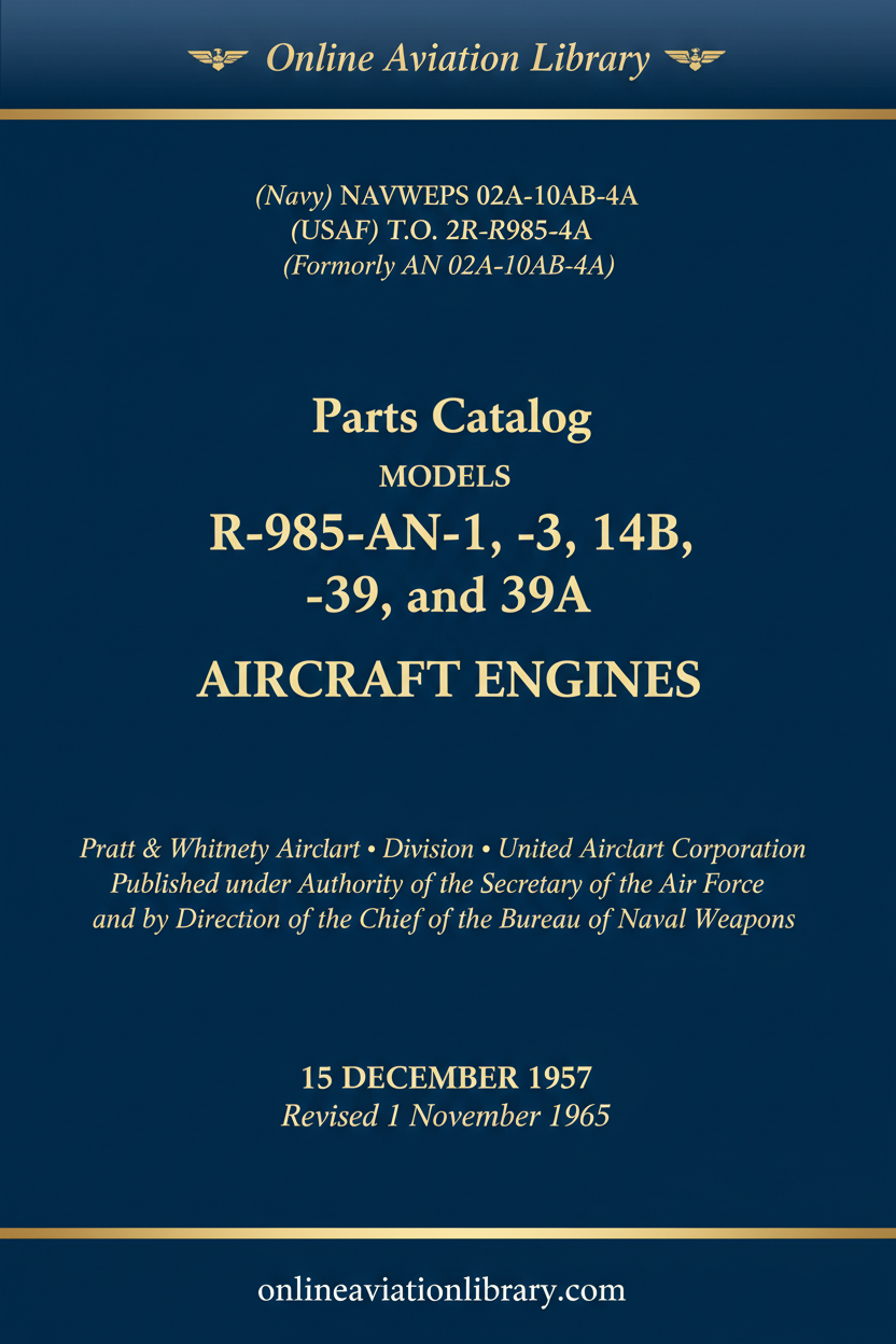 Cover Page — NAVWEPS 02A-10AB-4A — Parts Catalog — Dec 1957 / Rev Nov 1965