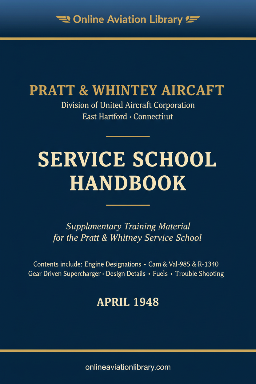 Cover Page — P&W Service School Handbook — April 1948