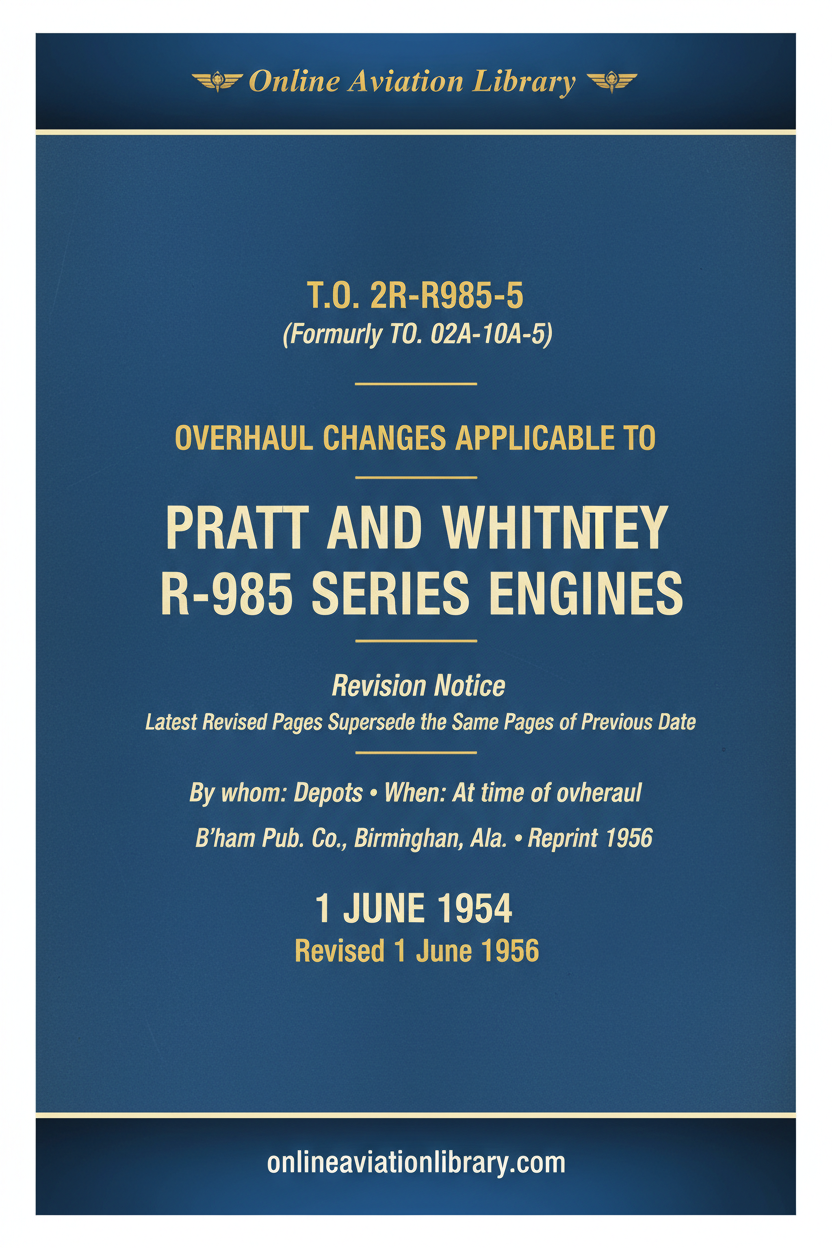 Cover Page — T.O. 2R-R985-5 — Jun 1954 / Rev Jun 1956
