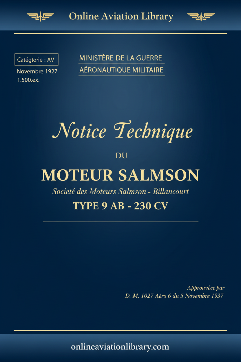 Cover - Salmson 9AB 230CV French Military