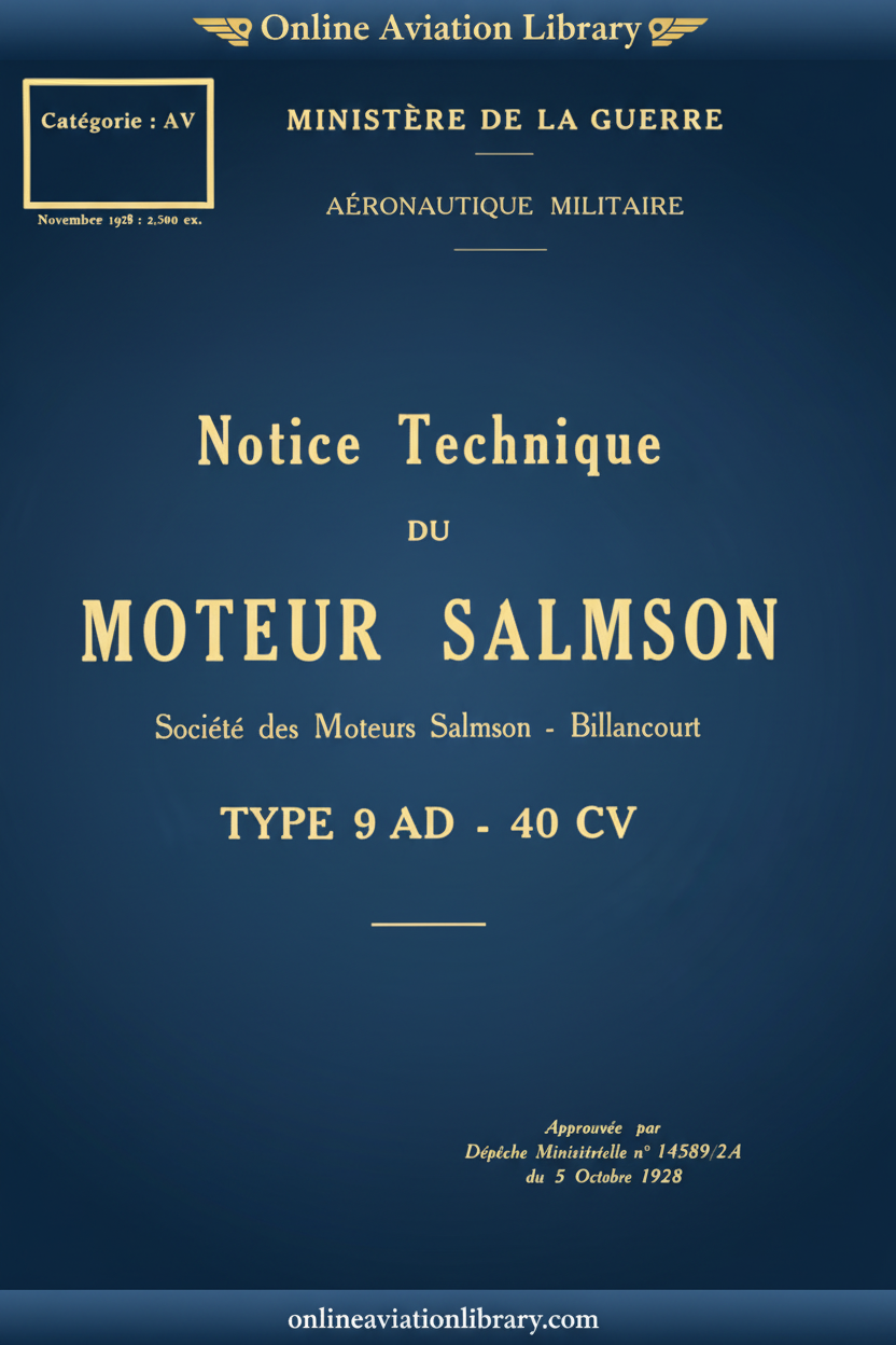 Cover - Salmson 9AD 40CV French Military