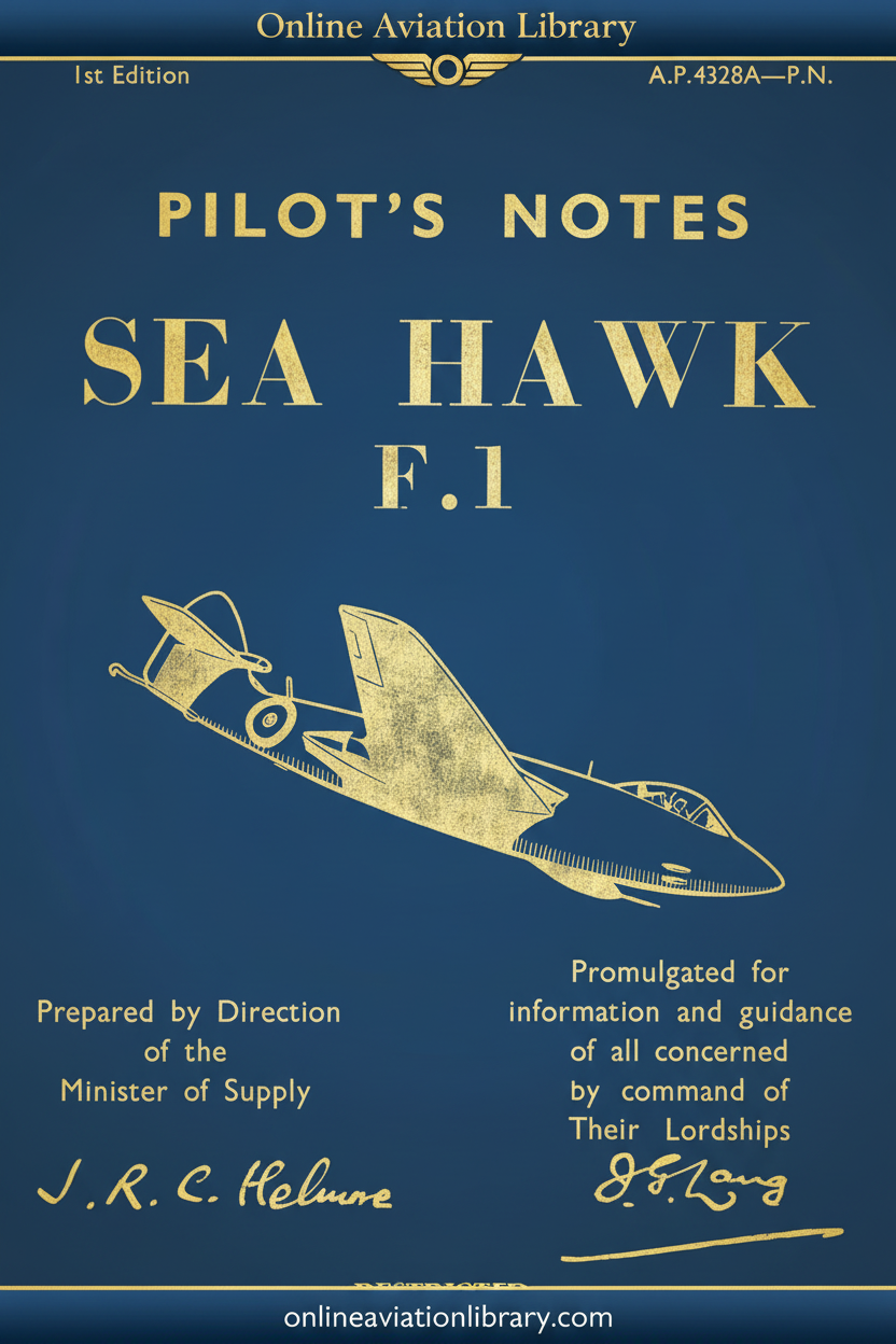 Cover - Sea Hawk F.1 Pilot's Notes