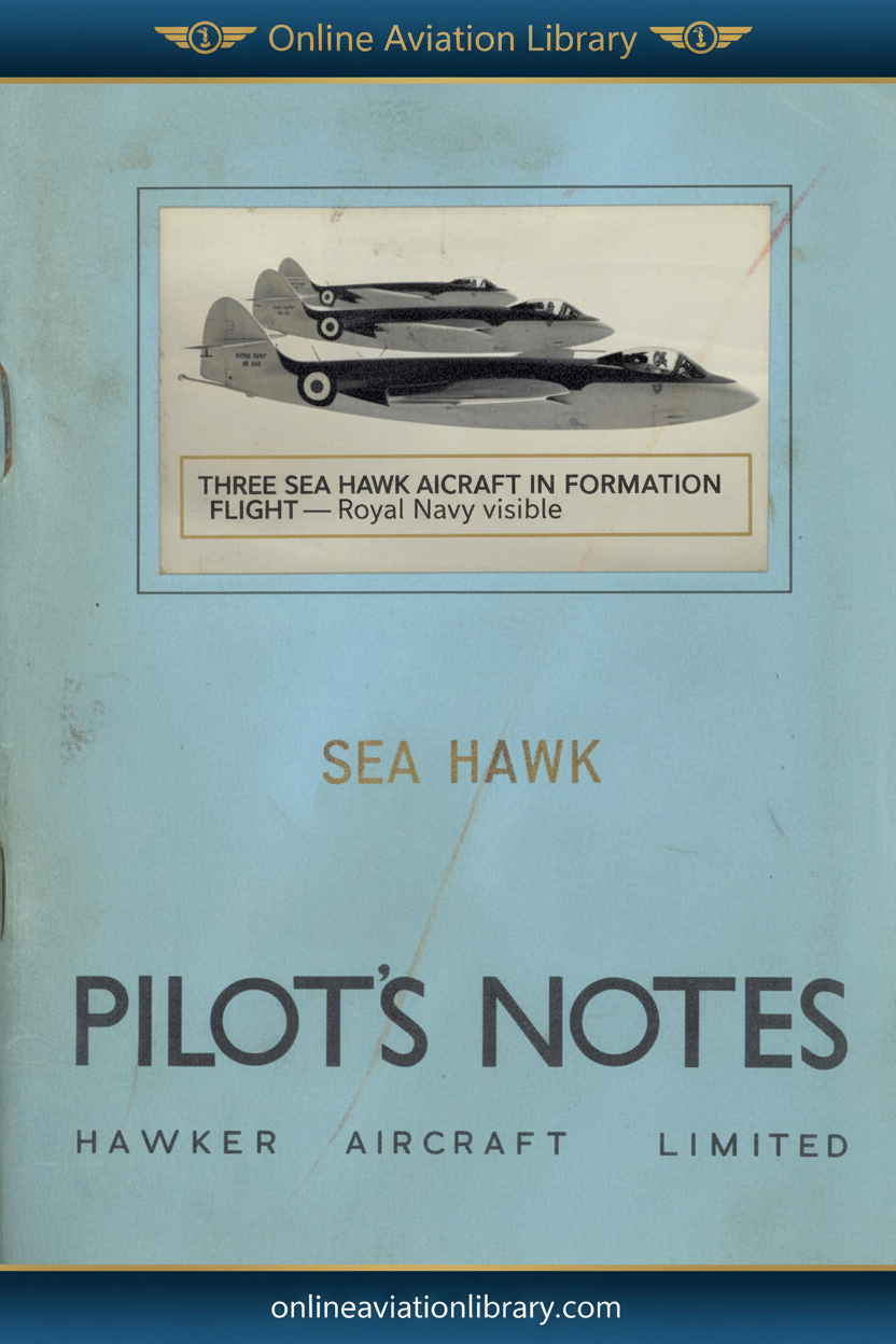 Cover - Sea Hawk Hawker Aircraft Limited Pilot's Notes