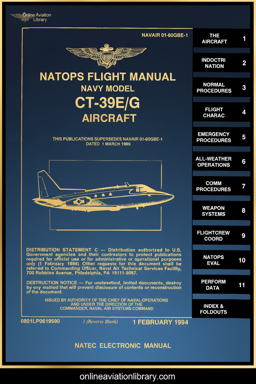 CT-39E/G NATOPS Flight Manual Cover Page